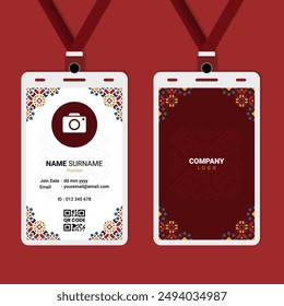 Islamic Oriental Ornament ID Card Design for Business or Company