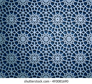 Islamic oriental pattern, Abstract vector ornament. Vector muslim background. east culture, indian heritage, arabesque, persian motif, 3D. Can be used for wallpaper, banner, web design, wedding cards 