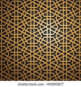Islamic oriental pattern, Abstract vector ornament. Vector muslim background. east culture, indian heritage, arabesque, persian motif, 3D. Can be used for wallpaper, banner, web design, wedding cards 