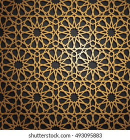 Islamic oriental pattern, Abstract vector ornament. Vector muslim background. east culture, indian heritage, arabesque, persian motif, 3D. Can be used for wallpaper, banner, web design, wedding cards 