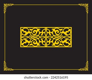 Islamic oriental pattern suitable for cut. Gold background with arabic ornaments. Patterns, backgrounds and wallpapers for your design. Textile ornament. Vector illustration.