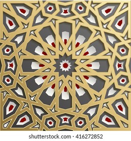 Islamic oriental seamless pattern, Abstract seamless ornament. Vector muslim background.