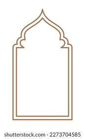 Islamic oriental-style windows and arches. Modern boho colors, minimalistic design