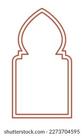 Islamic oriental-style windows and arches. Modern boho colors, minimalistic design
