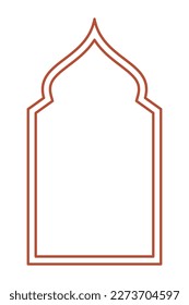Ventanas y arcos de estilo oriental islámico. Colores modernos de boho, diseño minimalista