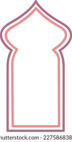 Islamic oriental-style windows and arches. Modern boho colors, minimalistic design