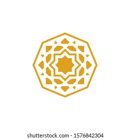 Islamic ornament for background motif in gold color.
