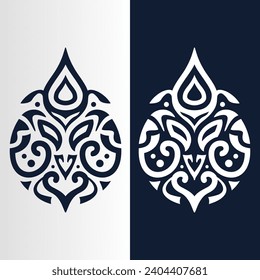 Islamic ornament branding design. Vector logo element for religious, Arabic, Moslem, Ramadhan, floral, vintage decoration. Illustration in EPS10 suitable for transparent PNG. svg