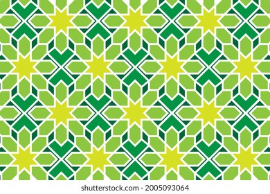Islamic ornament color vector. Background with seamless pattern in arabic style. Vector illustration. 