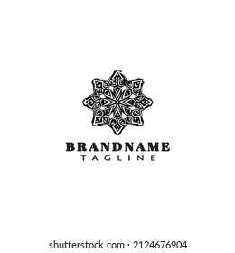 islamic ornament logo cartoon icon design template black modern isolated vector cute
