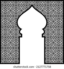 Islamic ornament pattern design for laser cutting and decorative panel
