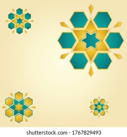 Fondo de oro del patrón de ornamento islámico