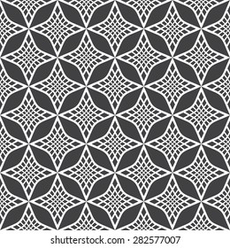 Islamic ornament pattern, seamless arabian vector background, black and white