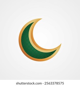 islamic ornament pattern shape crescent moon vector illustration