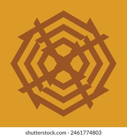 Diseño de Vector de adorno islámico. marrón o amarillo.
