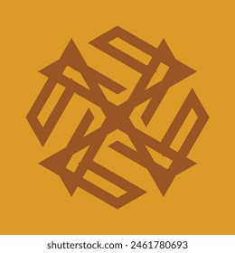 Islamic ornament pattern vector design. brown or yellow.