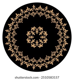 Ornement islamique, motif persan. Ramadan élément de motif islamique rond. Symbole arabe ornemental circulaire. Motif national des Kazakhs, des Kirghizes, des Mongols.