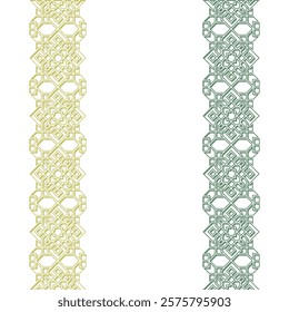 Islamic Ornament with Silhouette and Stroke Textured on Green Pastel Color Theme