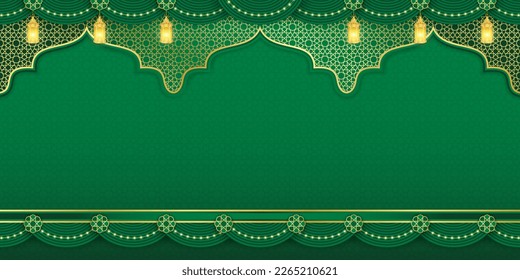 Plantilla de ornamento islámico para antecedentes, banner, afiche, diseño de portada, medios sociales, historias.  Concepto Ramadan Kareem y eid mubarak 2023