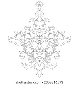 Plano simétrico de forma blanca y elegante de la plantilla de ornamento islámico