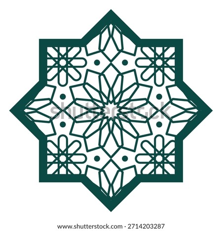 islamic ornament tile star with isolated background. islamic star shape