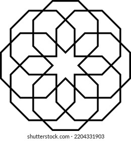Islamic ornament. Vector design illustration. Abstract black motif suitable for islamic themes. Abstract black pattern