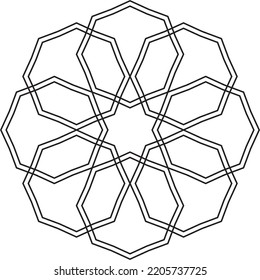 Islamic ornament. Vector design illustration. Abstract black motif suitable for islamic themes. Abstract black pattern.