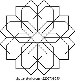 Islamic ornament. Vector design illustration. Abstract black motif suitable for islamic themes. Abstract black pattern