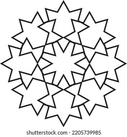 Islamic ornament. Vector design illustration. Abstract black motif suitable for islamic themes. Abstract black pattern