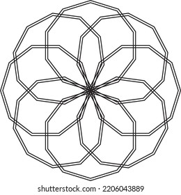 Islamic ornament. Vector design illustration. Abstract black motif suitable for islamic themes. Abstract black pattern