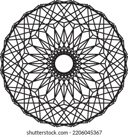 Ornamento islámico. Ilustración de diseño de vectores. Resumen de motivos negros adecuados para temas islámicos. Patrón negro abstracto