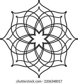 Ornamento islámico. Ilustración de diseño de vectores. Resumen de motivos negros adecuados para temas islámicos. Patrón negro abstracto