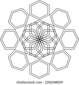 Ornamento islámico. Ilustración de diseño de vectores. Resumen de motivos negros adecuados para temas islámicos. Patrón negro abstracto