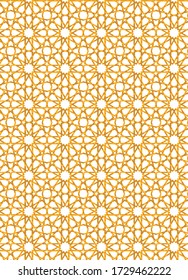 Islamic ornament vector , Persian motif . 3d Ramadan Islamic round pattern elements . Geometric circular ornamental Arabic symbol vector . Gold background