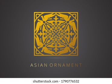 Islamic ornament vector, persian motiff. Asian floral designs. Abstract Asian elements of the national pattern of the ancient nomads of the Kazakhs, Kyrgyz, Mongols, Tatars, Uzbeks, Tajiks and other