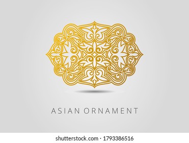 Islamic ornament vector, persian motiff. Asian floral designs. Abstract Asian elements of the national pattern of the ancient nomads of the Kazakhs, Kyrgyz, Mongols, Tatars, Uzbeks, Tajiks and others.