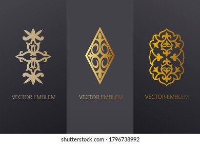 Islamic ornament vector, persian motiff. Asian floral designs. Abstract Asian elements of the national pattern of the ancient nomads of the Kazakhs, Kyrgyz, Mongols, Tatars, Uzbeks, Tajiks and other