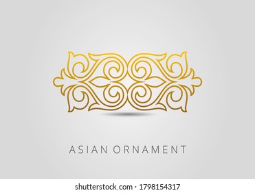 Islamic ornament vector, persian motiff. Asian floral designs. Abstract Asian elements of the national pattern of the ancient nomads of the Kazakhs, Kyrgyz, Mongols, Tatars, Uzbeks, Tajiks and others.