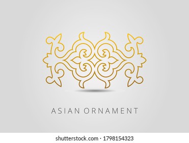 Islamic ornament vector, persian motiff. Asian floral designs. Abstract Asian elements of the national pattern of the ancient nomads of the Kazakhs, Kyrgyz, Mongols, Tatars, Uzbeks, Tajiks and others.