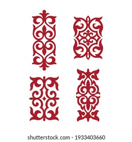 Islamic ornament vector, persian motiff. Asian floral designs. Abstract Asian elements of the national pattern of the ancient nomads of the Kazakhs, Kyrgyz, Mongols, Tatars, Uzbeks, Tajiks and other