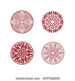 Islamischer Ziervektor, persischer Motiff. asiatische Blumendesigns. Abstrakte asiatische Elemente des nationalen Musters der alten Nomaden der Kazakhs, Kirgisistans, Mongolen, Tataren, Usbeken, Tadschiken und anderer