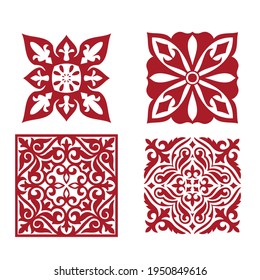 Islamic ornament vector, persian motiff. Asian floral designs. Abstract Asian elements of the national pattern of the ancient nomads of the Kazakhs, Kyrgyz, Mongols, Tatars, Uzbeks, Tajiks and other