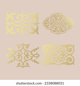 Islamic ornament vector, persian motiff. Asian floral designs. Abstract Asian elements of the national pattern of the ancient nomads of the Kazakhs, Kyrgyz, Mongols, Tatars, Uzbeks, Tajiks and other