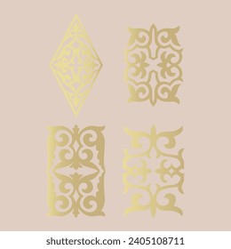 Islamic ornament vector, persian motiff. Asian floral designs. Abstract Asian elements of the national pattern of the ancient nomads of the Kazakhs