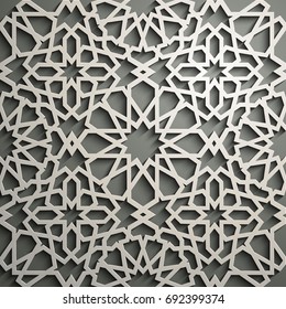 Islamic ornament vector , persian motiff . 3d ramadan islamic round pattern elements . Geometric circular ornamental arabic symbol vector .