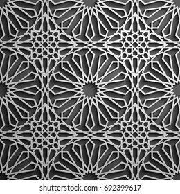 Islamic ornament vector , persian motiff . 3d ramadan islamic round pattern elements . Geometric circular ornamental arabic symbol vector .