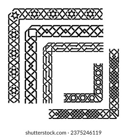 Islamic ornamental borders with corners