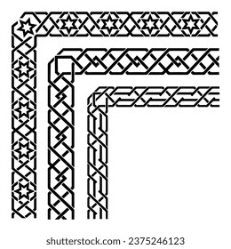 Islamic ornamental borders with corners