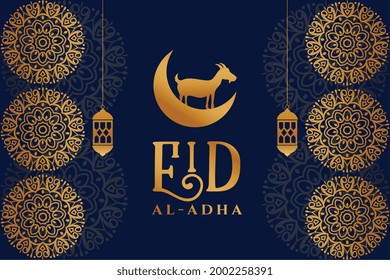 islamic ornamental style eid al adha premium card design