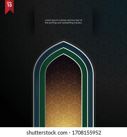 Islamic papercut background. Elegance and exclusive background.Suitable for backdrop, wallpaper, banner, flyers.Eps10